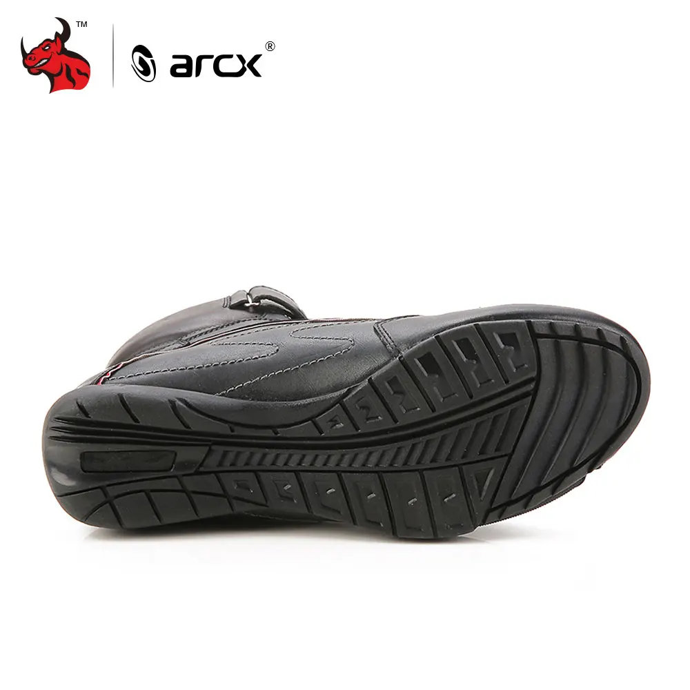 Мужские мотоциклетные ботинки ARCX черные кожаные байкерские уличные с