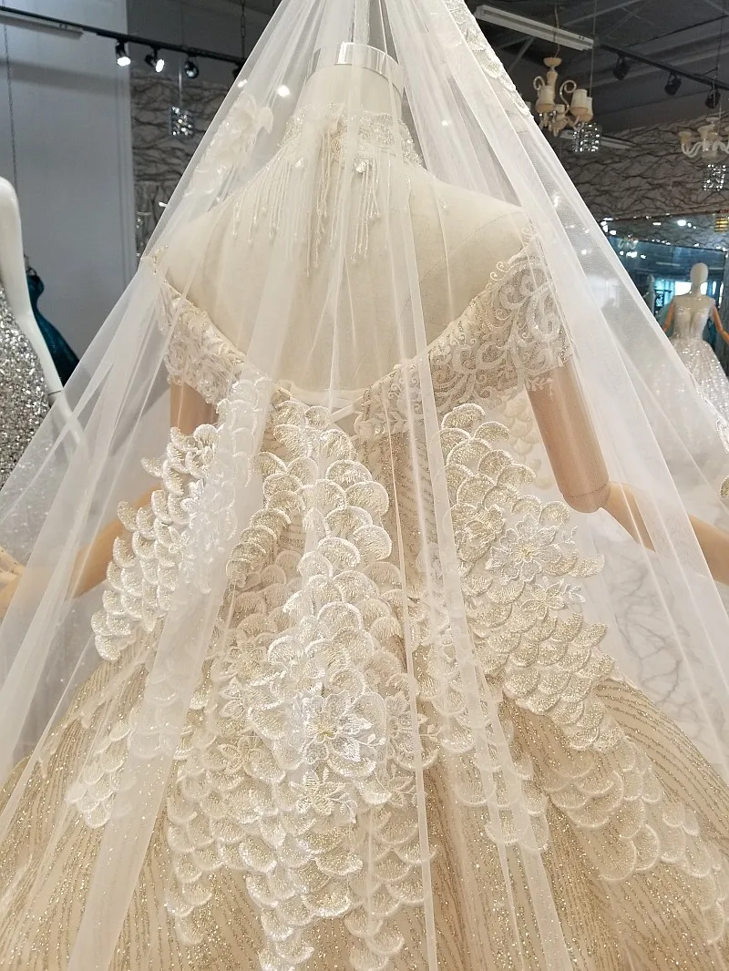 modabelle Gold Arabic Wedding Dress With NecklacLong Veil Vestidos De Novias Ball Gown Bridal Dresses Robe Mariage | Свадьбы и