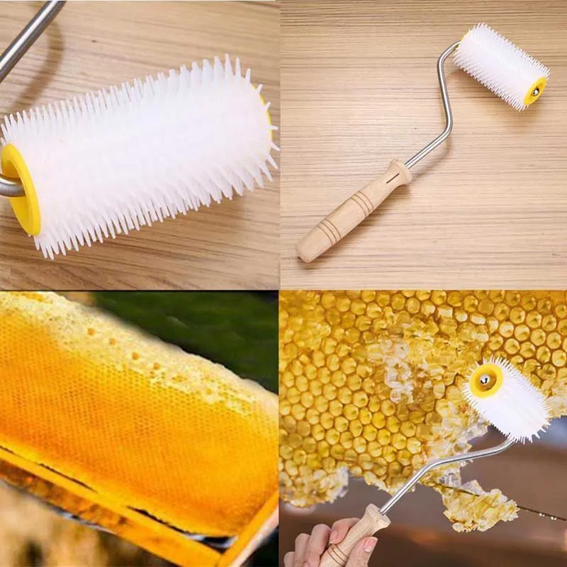 Горячая раскачивание игольчатый ролик деревянная ручка пчелиный мед расческа