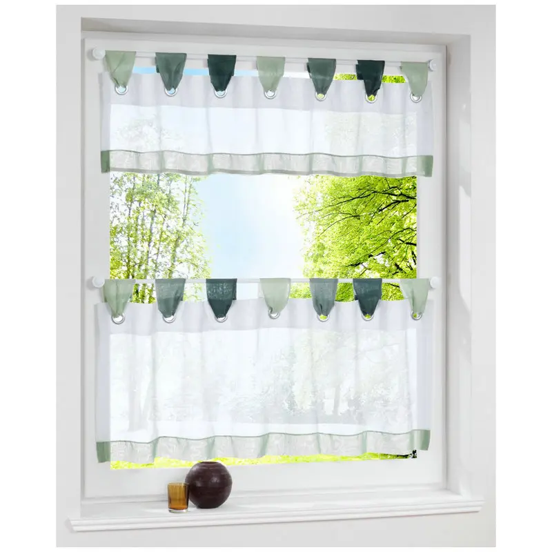 Маленькая Классическая полузанавеска для кухни вуаль из короткой пряжи