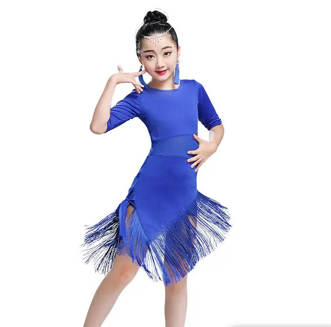 Детское платье для латиноамериканских танцев с кисточками|Латинский| |