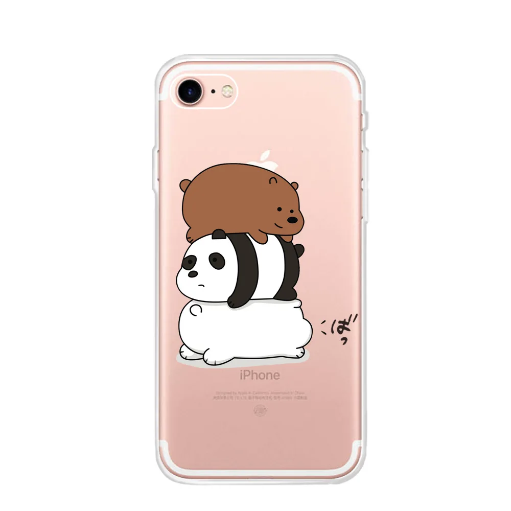 Модный чехол для телефона с рисунком панды iPhone 7 8 Plus XR XS MAX мягкий TPU X Xs 6 6s милый