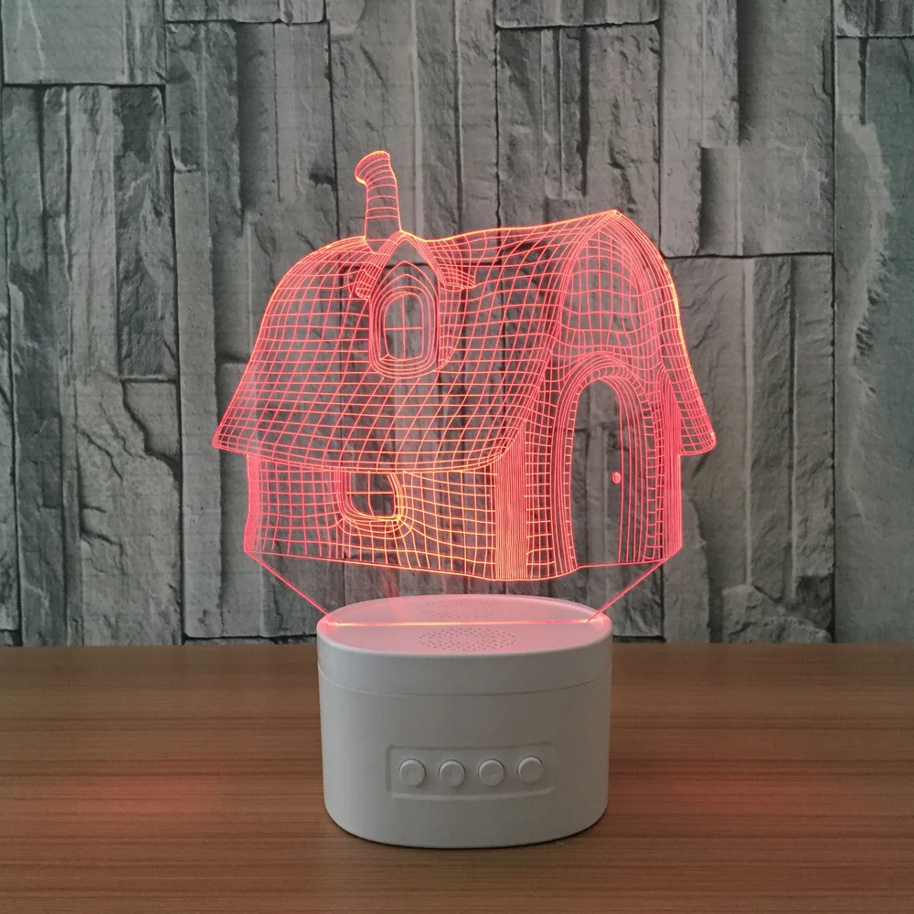 Маленький 3D ночной Светильник The house светодиодсветодиодный лампа с цветными