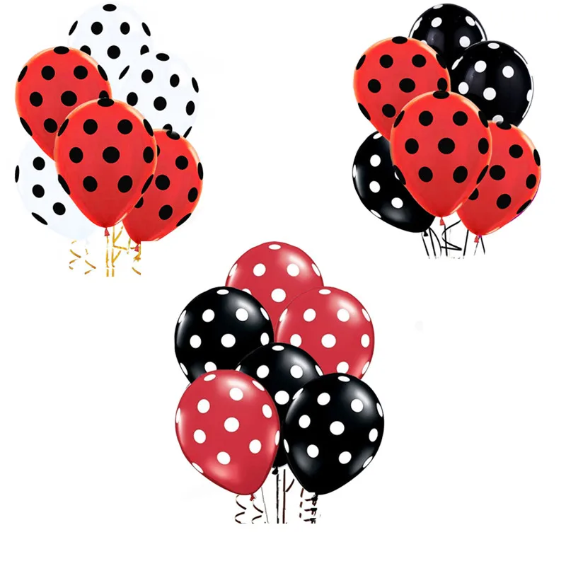 35 шт. латексные воздушные шары в горошек с божьей коровкой | Дом и сад