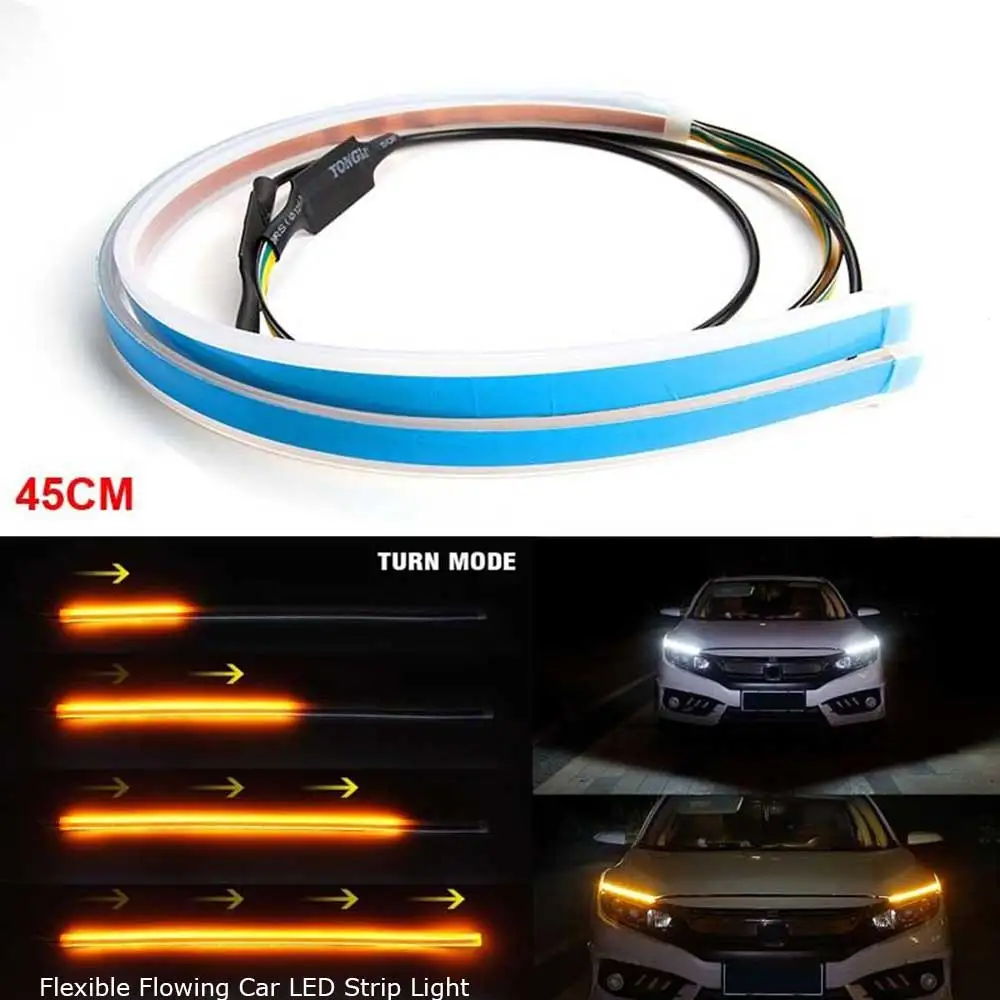 Lonleap Car Flexible Switchback LED Knight Rider Strip Light Headlight Sequential DRL Turn Signal Lights | Автомобили и мотоциклы