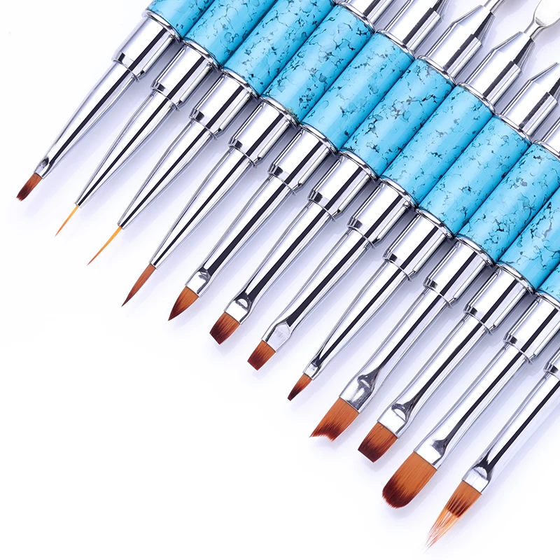 Двухсторонняя акриловая кисть для рисования Ультрафиолетовый гель ногтей