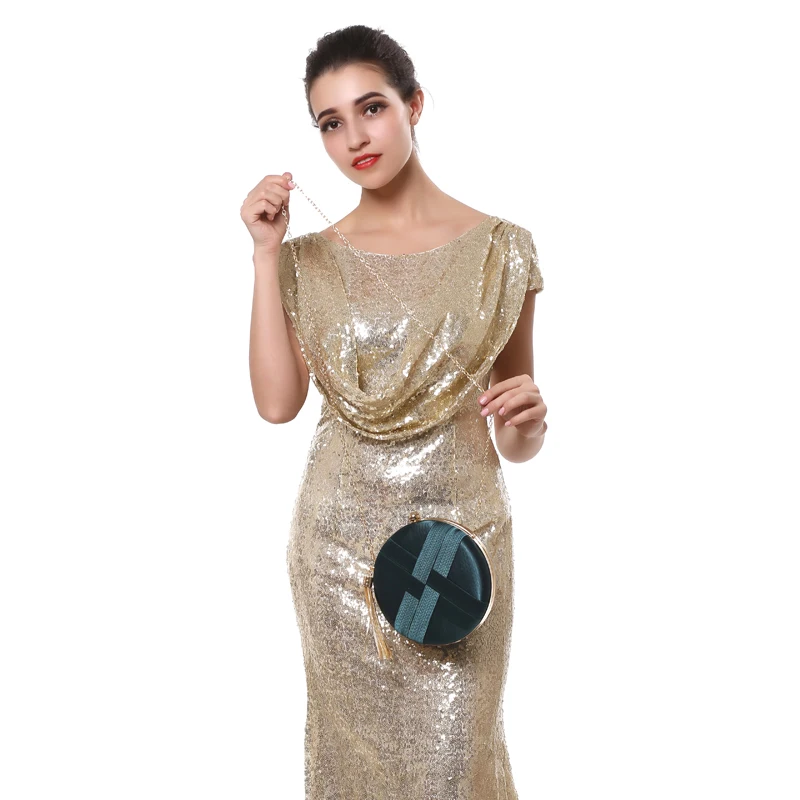 Модная женская сумка с кисточками металлический маленький дневной клатч сумочка