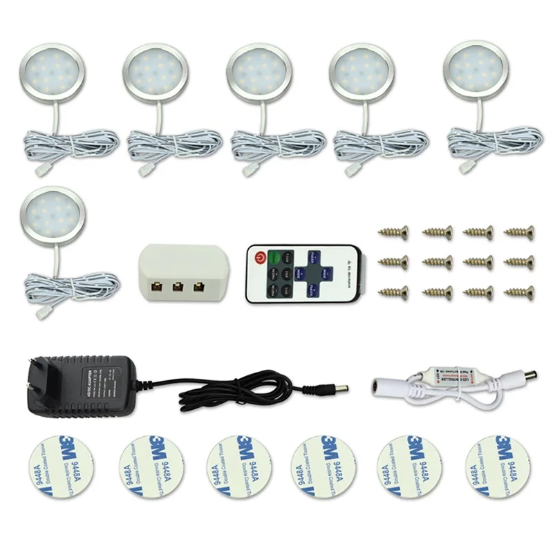 4/6PCs/set 12V Under Cabinet Light Wireless Downlight Spotlights Kitchen Cabinets Cupboard Stair Lights LED Lighting | Лампы и
