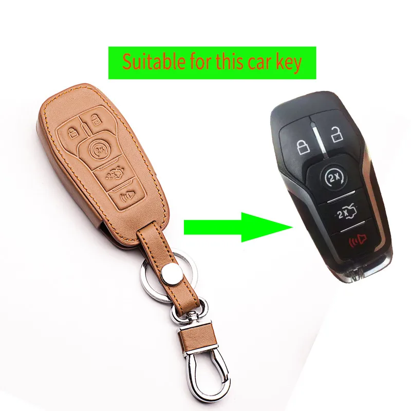 Верхний слой кожаный чехол для клавиатуры из натуральной кожи Ford Ranger Fusion Focus 2 3