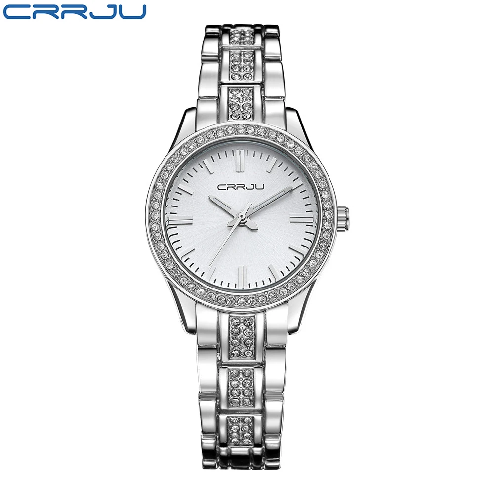 Женская Мода Кристалл Кварцевые часы Лучший Бренд с Японскими движения Luxury Brand