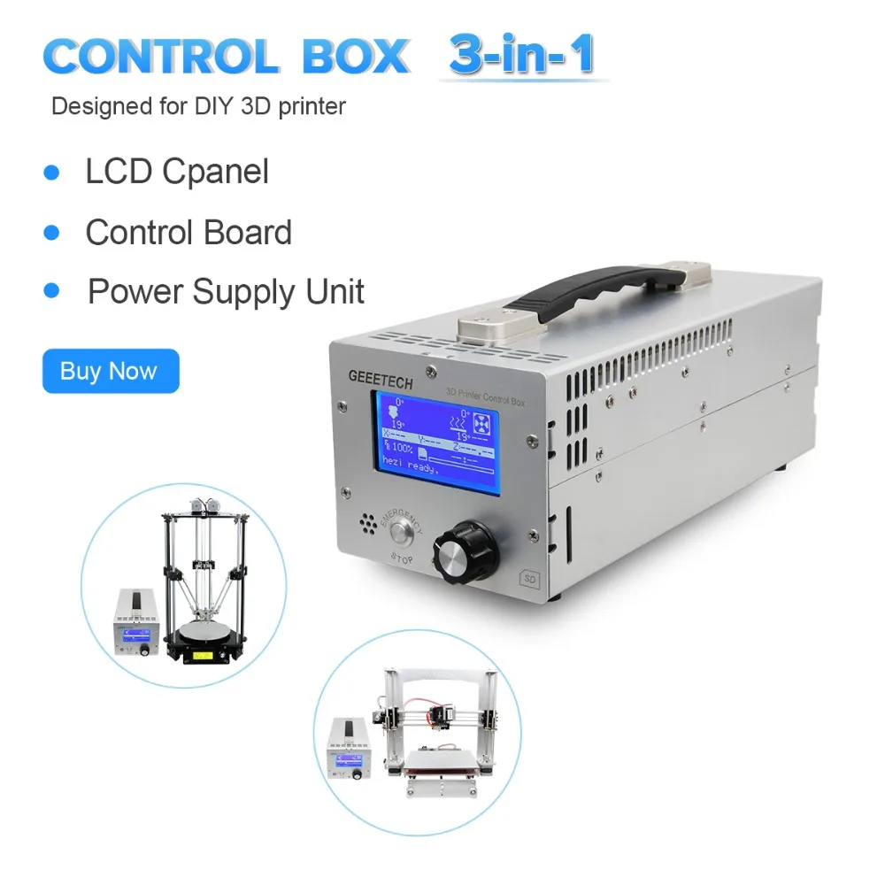 

Geeetech 3-in-1 3D Printer Control Box Fit For Reprap Prusa I3/ Rostock Diy CNC Machine For US size Plug