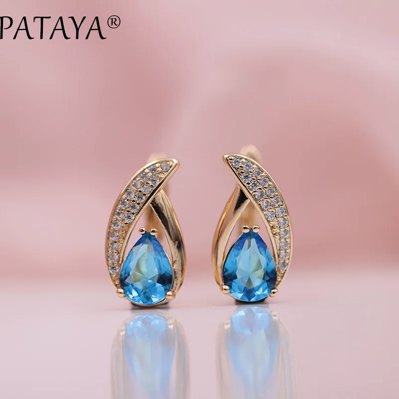 Женские серьги подвески из розового золота 585 пробы с фианитами|zircon dangle earrings|dangle