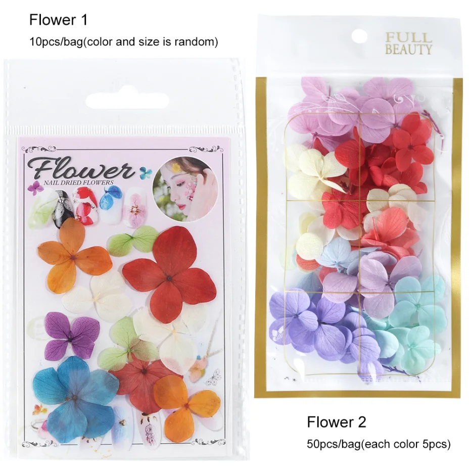 Сушеный Цветок для ногтей настоящая Гортензия на зиму декоративные 3d наклейки