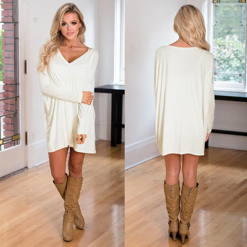 Модная одежда женское платье 2017 Весна Осень Платье с v образным вырезом длинным