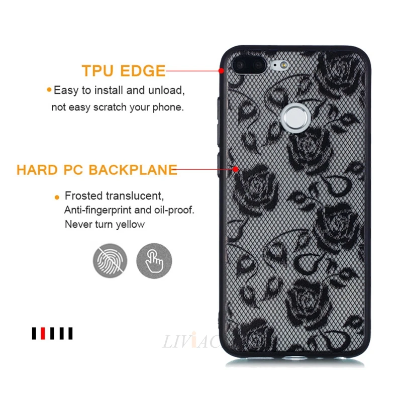 3D кружевной чехол для телефона с цветочным узором huawei honor 9 lite girl tpu силиконовый
