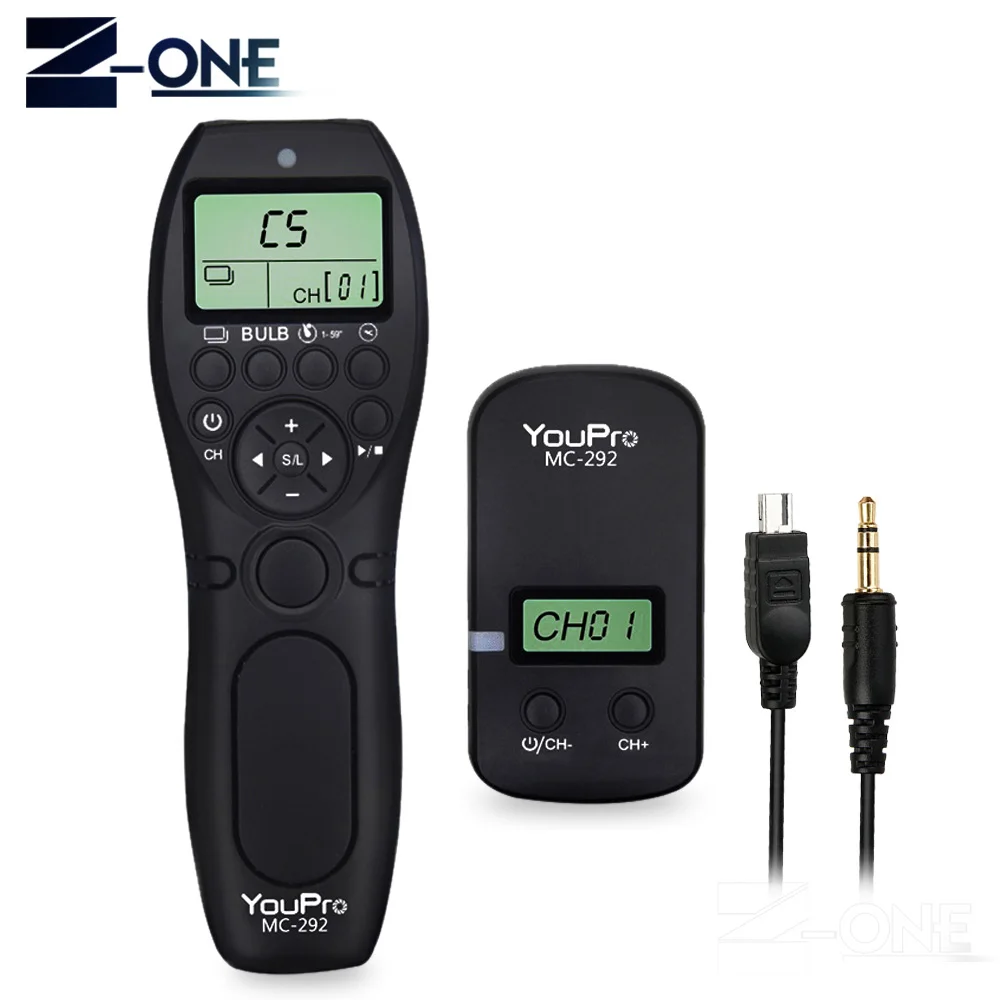 DC2 YouPro MC-292 DC0/DC2/N3/S2/E3/E2 2,4G беспроводной пульт дистанционного управления с ЖК-таймером спуска затвора каналы для Canon/sony/Nikon/Fujifilm - Цвет: DC2