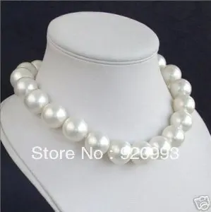 

free P&P*******Big Cultured 14 MM sea south white shell pearl necklace
