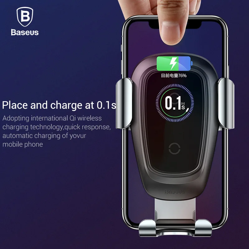 Baseus 10 Вт Qi Беспроводное зарядное устройство для iPhone X 8 Plus samsung S9 S8