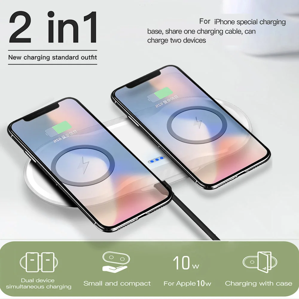 Беспроводное зарядное устройство FDGAO 20 Вт Qi для iPhone 12 11 XS XR X 8 Airpods Pro 10 двойная