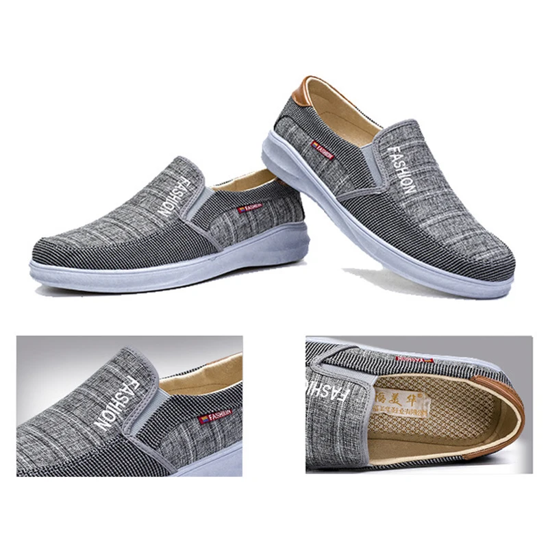 New Men Casual Shoes Fashion Canvas Breathable Men's Loafers Outdoor Slip-on Male Footwear Sneakers | Обувь