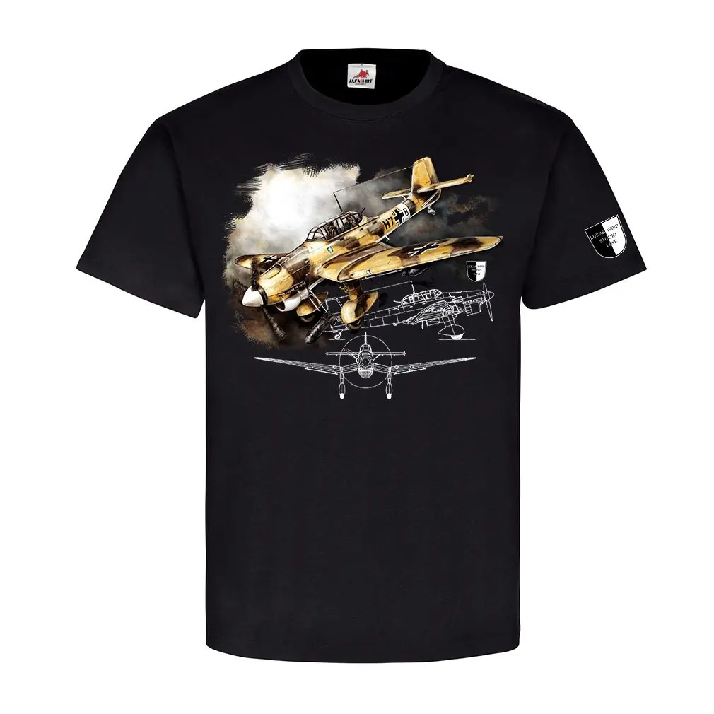 ALFASHIRT Lukas Wirp Ju87 Stuka Africa Dive Bomber Tropics Air Force Painting Militaria Мужская футболка с принтом