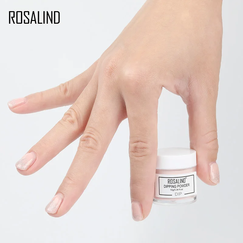 Голографический блеск ROSALIND, порошок для погружения, натуральный сухой, не нужен, лампа для лечения 10 г, лак для ногтей, порошок для ногтей для маникюра