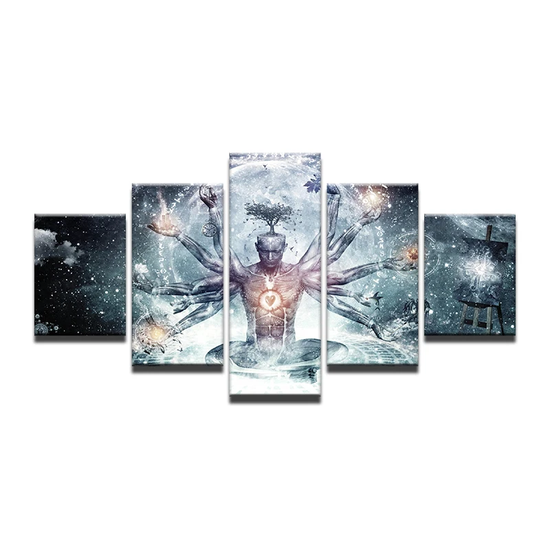 5 Панель современные печатные пространство вселенной пейзаж Картины Холст