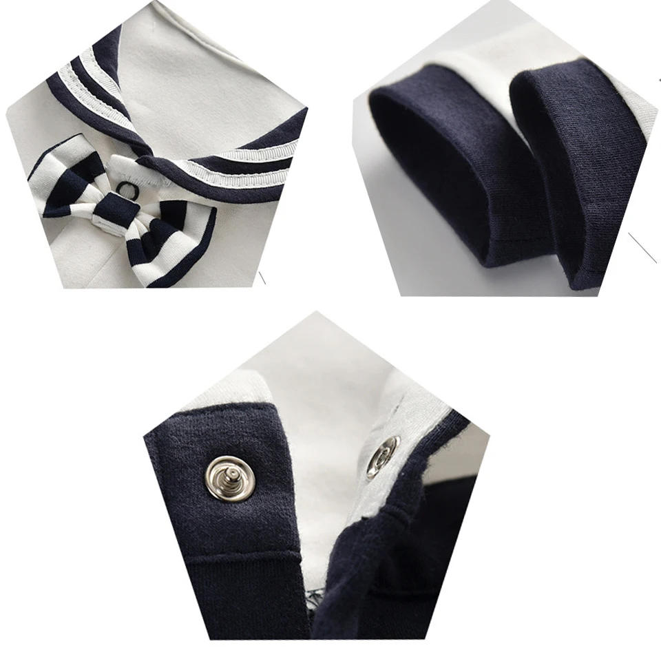 Детские матросский костюм комбинезон с якорем белый матрос униформа Костюмы