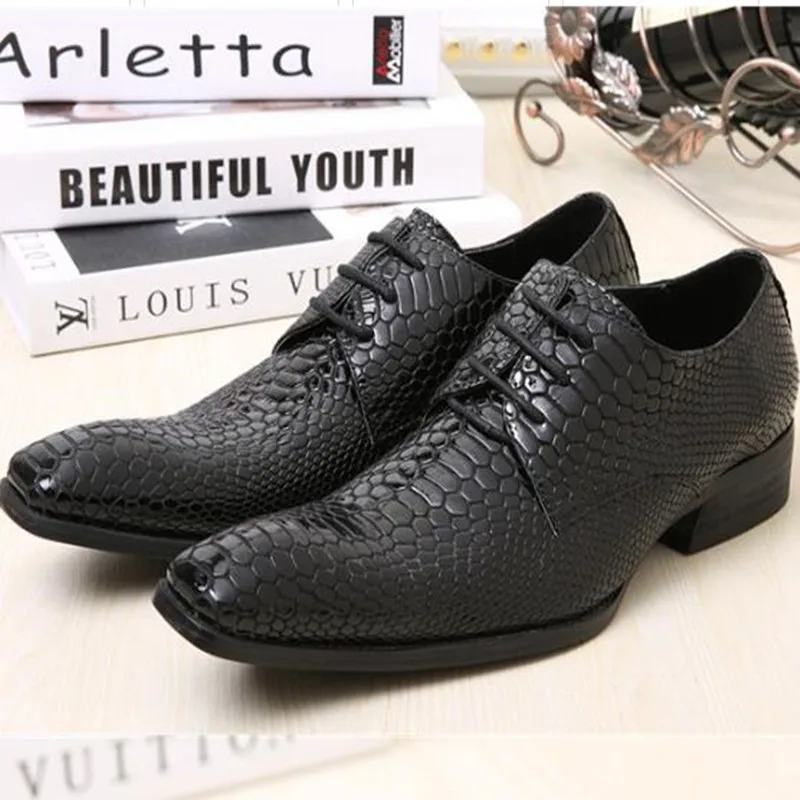 Туфли Sapato мужские из крокодиловой кожи Крокодиловая Кожа квадратный носок