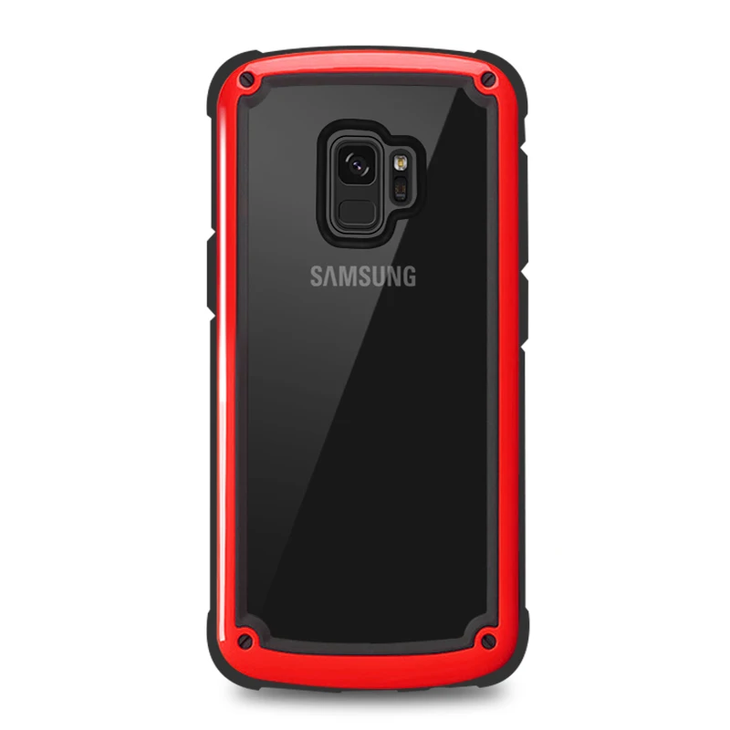 Red LUPHIE Противоударная подушка безопасности Чехол для samsung Galaxy S10 S9 S8 плюс примечание 9 S10e Роскошный чехол для samsung S8 S9 прозрачный чехол - Цвет: Red