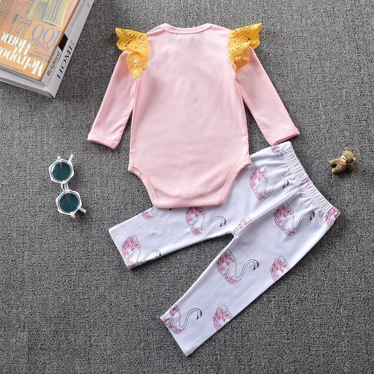 Новинка 2019 Модный хлопковый комплект одежды для младенцев боди с длинными