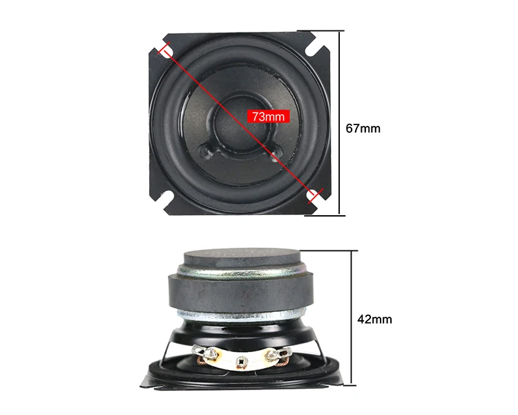 GHXAMP 2,5 дюймов 4OHM 15 Вт Полнодиапазонный динамик бас портативный домашний кинотеатр Настольный динамик бумажный конус, резиновый край человеческий голос 2 шт