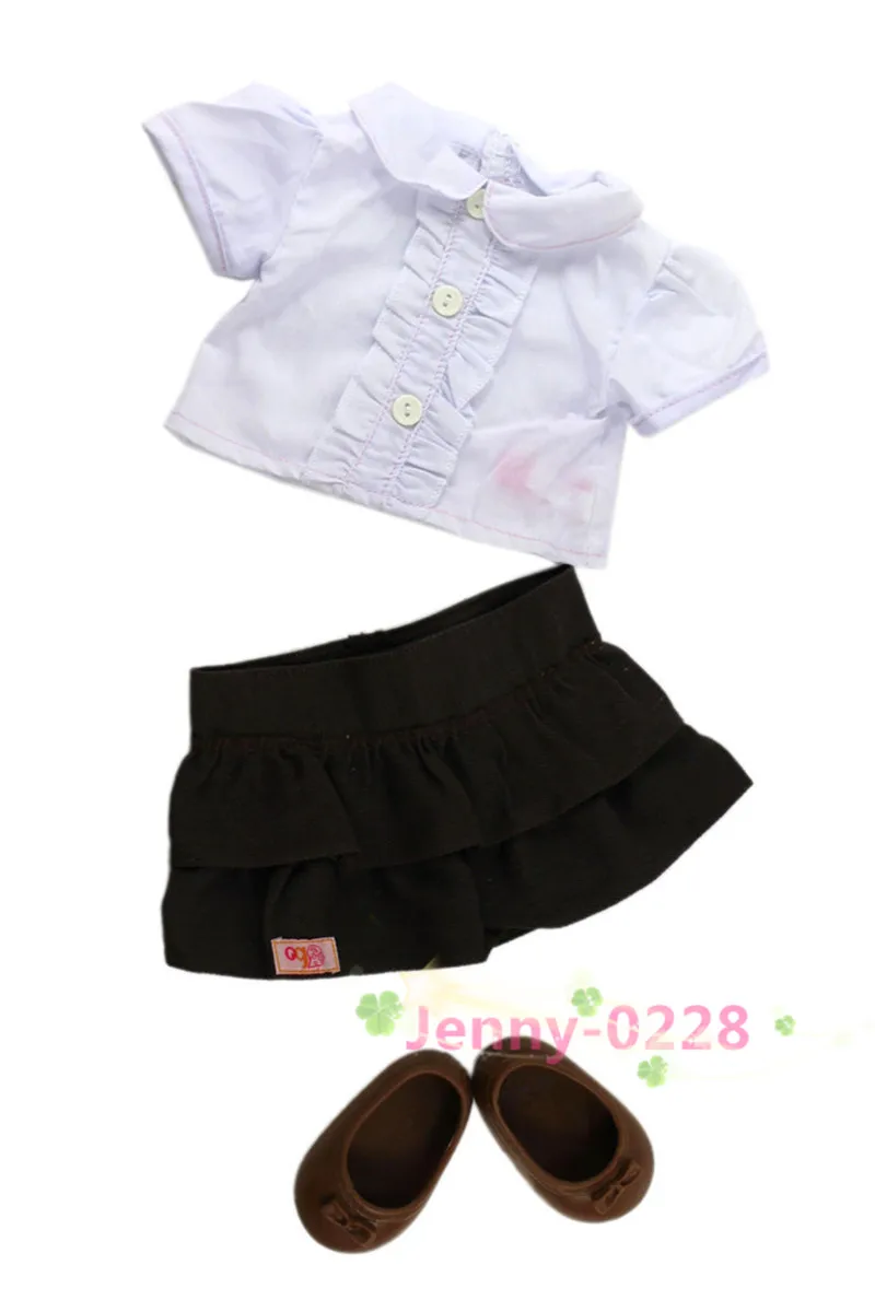 3 в 1 комплект кукольной одежды топ + юбка одна пара туфель для 18 &quotамериканской