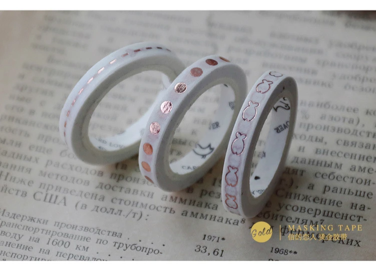 5 мм Kawaii роза/лазер золото тонкий серии маскировки васи клейкие ленты креативные DIY декоративные стикеры Липкая Лента Скрапбукинг Канцелярские Принадлежности