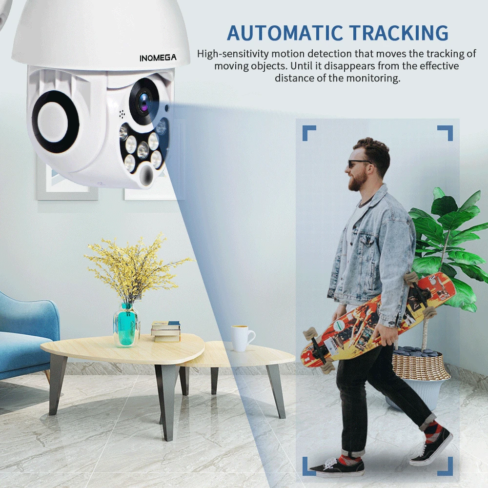 SECTEC 1080P PTZ IP камера с автоматическим отслеживанием Скорости Купола WiFi