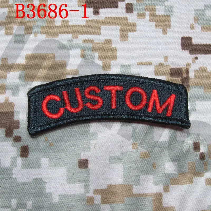 Нашивка С Вышивкой Arc Custom name Tape Text brand Morale tactics Military - Цвет: B3686 Nylonbk