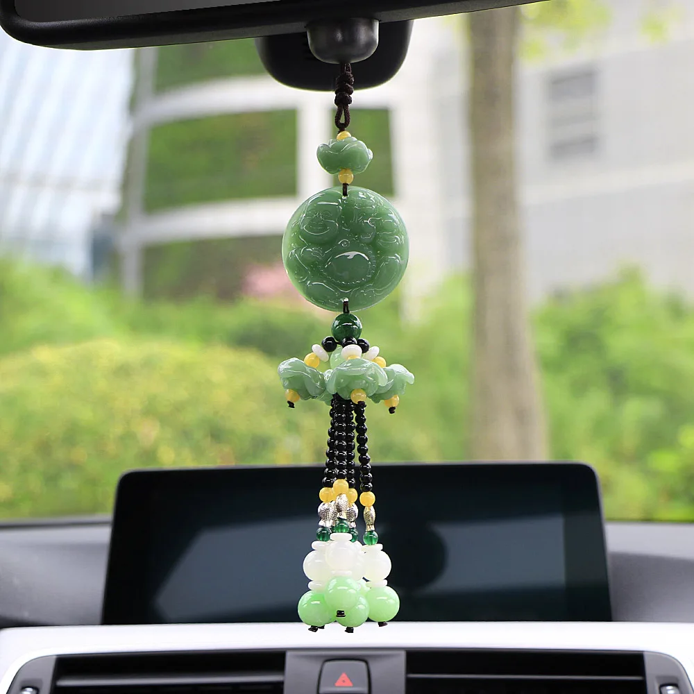 B Автомобильный кулон из нефрита Для отважных солдат Gourd Guan Yin Maitreya, авто интерьерное зеркало заднего вида, украшение, украшение, аксессуары - Название цвета: B