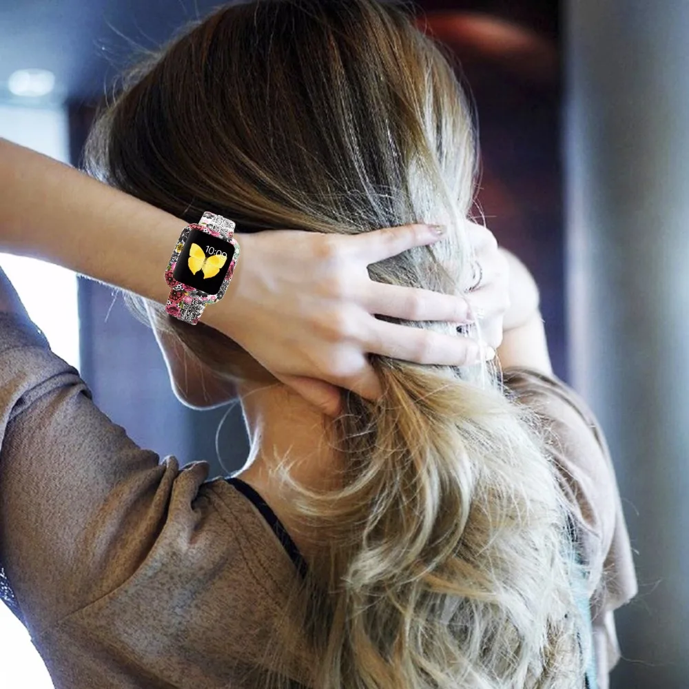 Мягкий и тонкий чехол Bemorcabo из ТПУ с принтом для Apple Watch 38 мм 42 мм для iwatch TPU Защитный чехол для Apple Watch 1 2 3