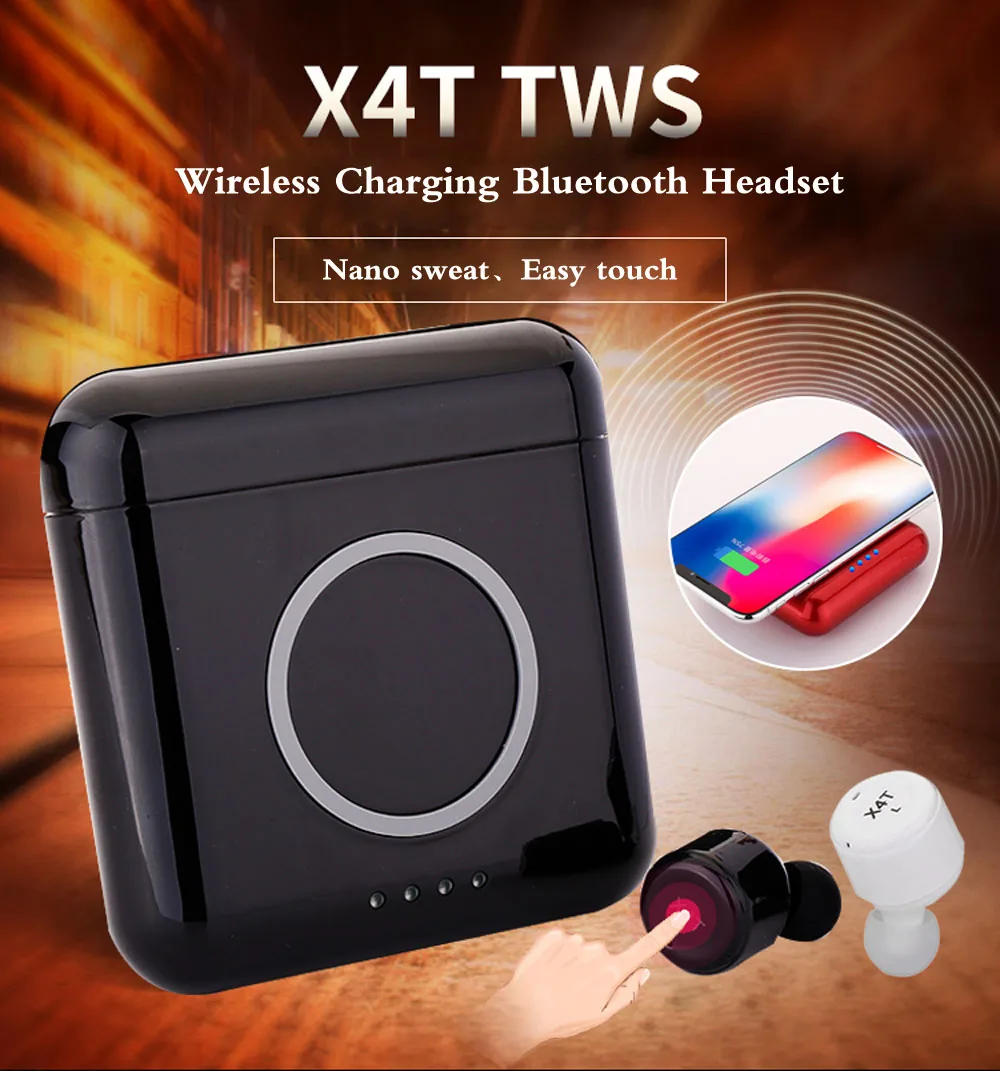 Новинка X4T TWS беспроводные наушники Bluetooth 4 2 стерео с микрофоном спортивные 5200 мАч