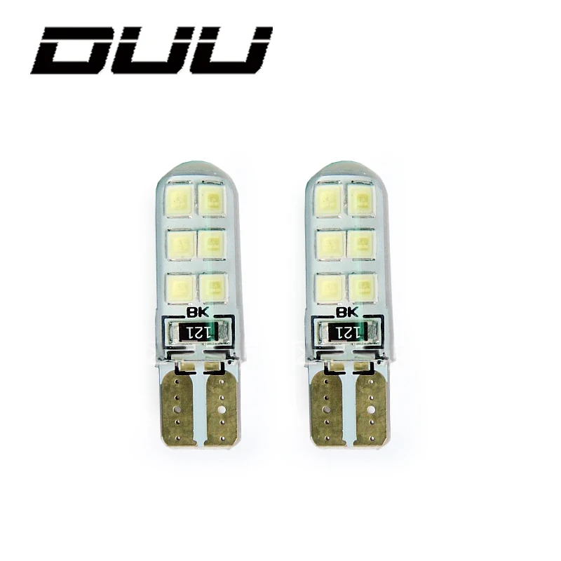 DUU 10 шт. Светодиодные Габаритные фонари для автомобиля лампы T10 W5W Canbus без ошибок 6