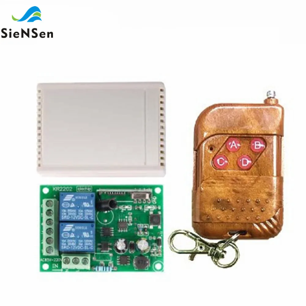 Siensen 220 V 2-полосная Беспроводной дистанционный контроллер и 433 МГц двух 2-х кнопочный 1527 пульт дистанционного управления