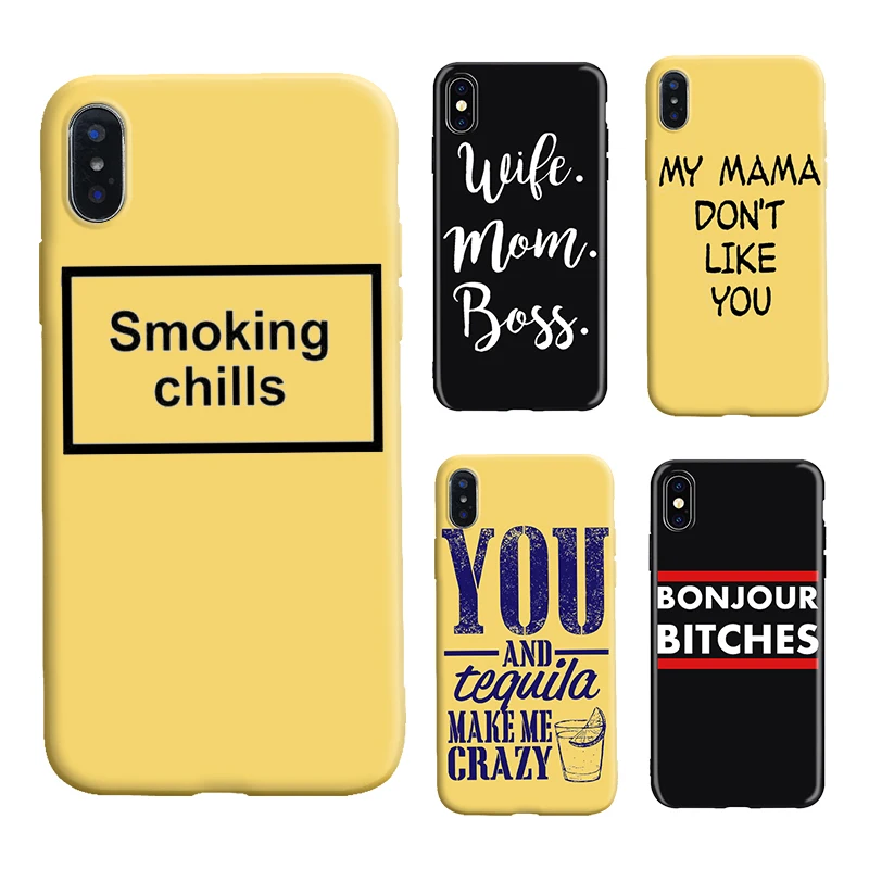 Граффити карамельный цвет задняя крышка письмо Цитата мягкий чехол для телефона