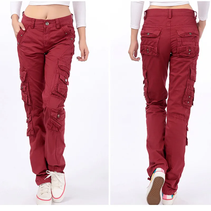 Женские брюки-карго в стиле милитари повседневные черные свободные Джоггеры со