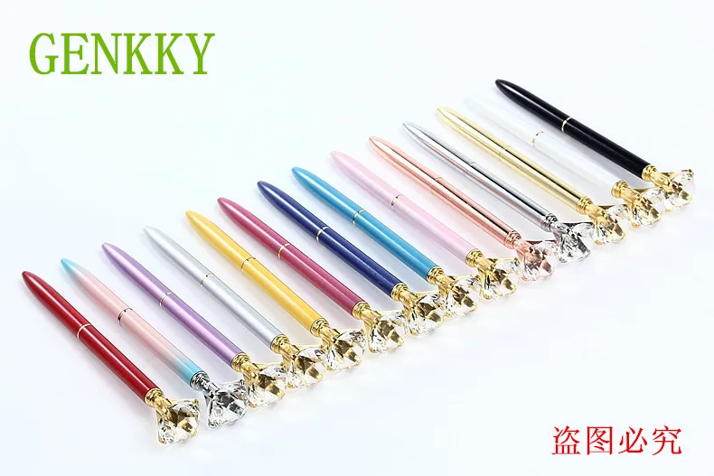 GENKKY новая кристальная шариковая ручка Модная девушка 19 карат большая Алмазная металлическая ручка материал Escolar Bolis Escolares Kawaii Новинка