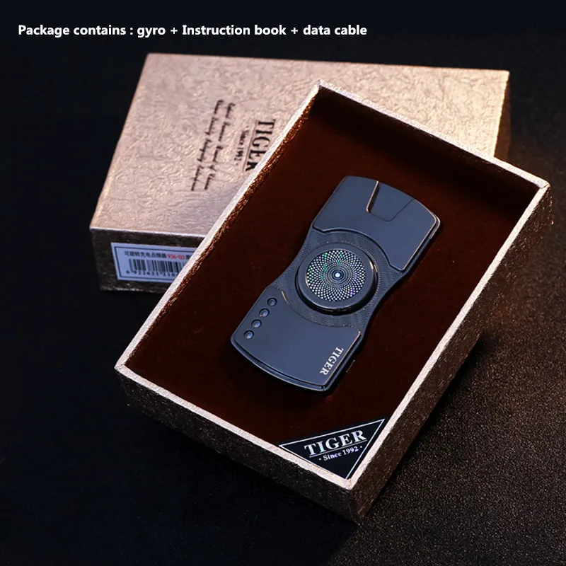 Электронная зажигалка-Спиннер светодиодный цветной светящийся EDC USB