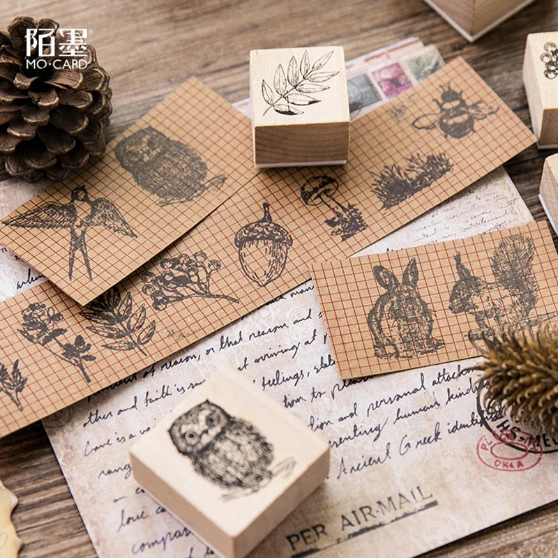 1 шт. деревянные прозрачные штампы история в лесном дубе милые для Scrapbooking