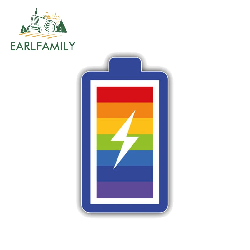 EARLFAMILY 13 см x 7 индивидуальность LGTB Радужная батарея для геев Радуга ПВХ наклейка