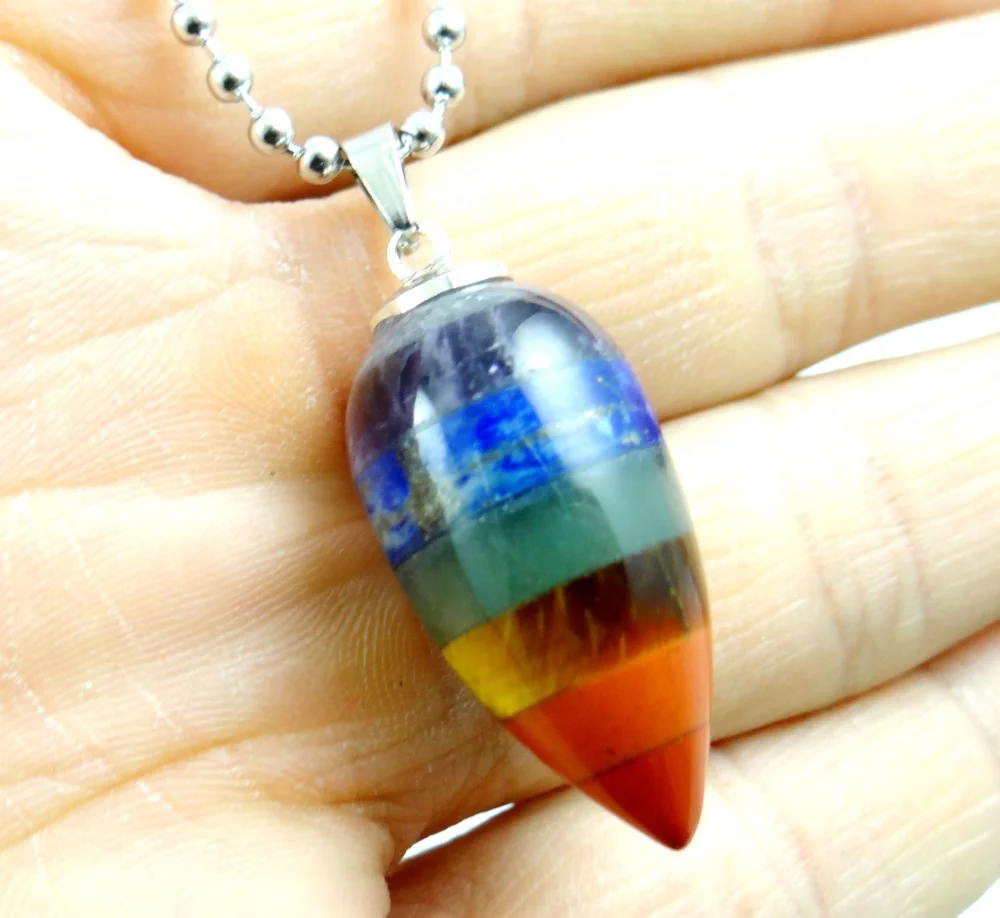 Натуральный Камень Радуга 7 Чакр Исцеление многослойный Фиолетовый Кристалл