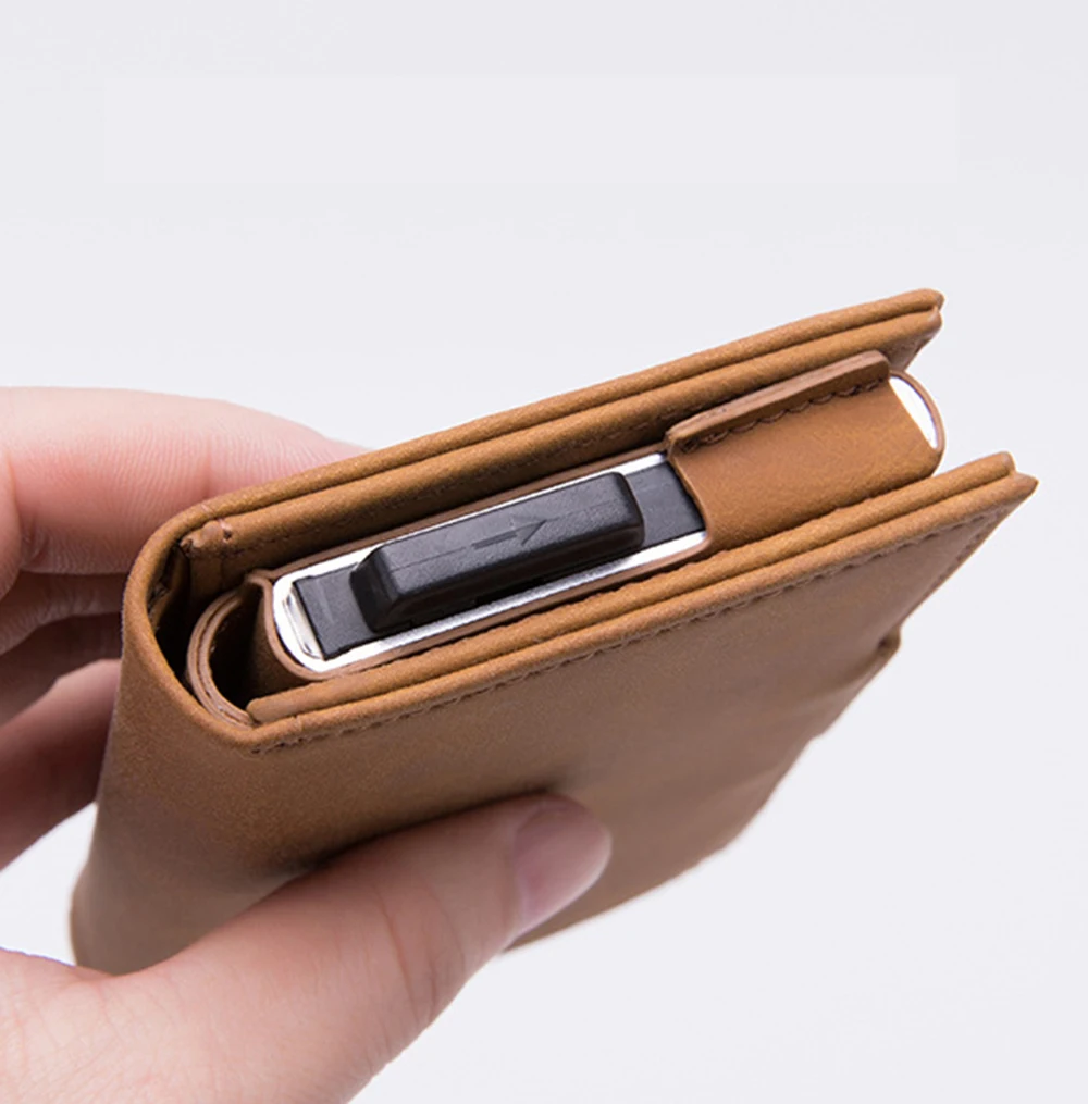 BISI GORO модный Анти rfid Автоматический чехол для кредитных карт Многофункциональная Защита porta tarjetas имя карты алюминиевый мужской кошелек