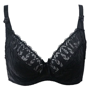Black Plusgalpret 34D 34DD 34E 36D 36DD 36E 38D 38DD 38E 40D 40DD 40E 42D 42DD 42E 44D 44E размера плюс без подкладки кружевные бюстгальтеры - Цвет: Black